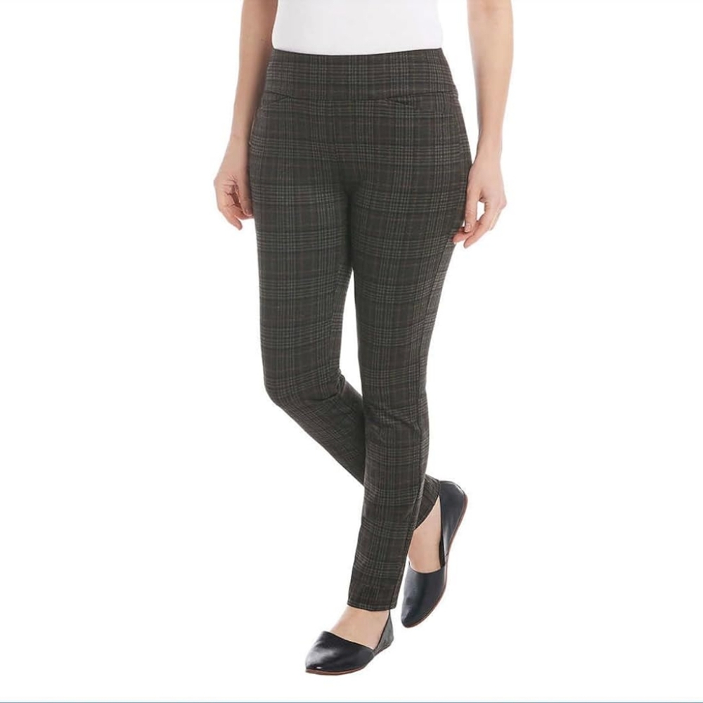 DALIA - Pull On Ponte Plaid Pant - BNWOT